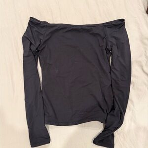 Supreme Black Long Sleeve Off-Shoulder Top